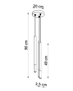Lampa wisząca MOZAICA 3P czarny/złoto (SL.0893) - Sollux