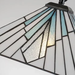 Lampa wisząca na łańcuchu, z witrażowym kloszem Alderley (TF-ALDERLEY-P) - Elstead Lighting