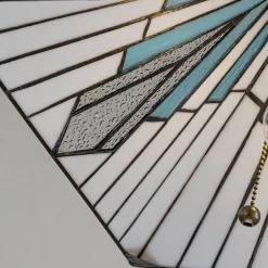 Lampa wisząca na łańcuchu, z witrażowym kloszem Alderley (TF-ALDERLEY-P) - Elstead Lighting