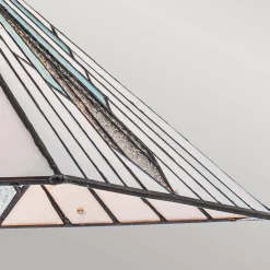 Lampa wisząca na łańcuchu, z witrażowym kloszem Alderley (TF-ALDERLEY-P) - Elstead Lighting