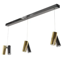 Lampa wisząca na listwie, z reflektorami JADE 6 PENDANT BKCH-GO (AZ6213) - Azzardo