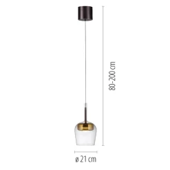 Lampa wisząca na pilota i aplikację, z płynną regulacją wysokości Q-KON ZŁOTY (2741-12) - Paul Neuhaus