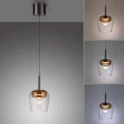 Lampa wisząca na pilota i aplikację, z płynną regulacją wysokości Q-KON MIEDZIANY (2741-20) - Paul Neuhaus