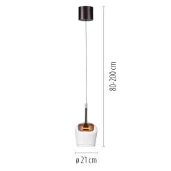 Lampa wisząca na pilota i aplikację, z płynną regulacją wysokości Q-KON MIEDZIANY (2741-20) - Paul Neuhaus