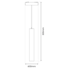Lampa wisząca na szynie, sterowana aplikacją Slim Magnetic Track Biały pendant 6W LED Tuya CCT (ML2208) - Milagro