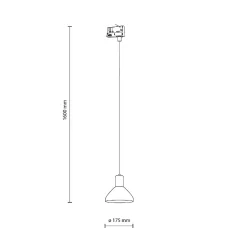 Lampa wisząca na szynie TRACER NEO BLACK 1XE27 TRÓJOBWODOWY (10681) - TK Lighting