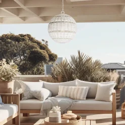 Lampa wisząca na taras Lindendale Antyczna biel (QZ-LINDENDALE-P-AWH) - Elstead Lighting