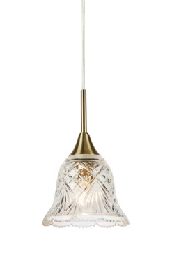 Lampa wisząca nad stół LUNA Pendant 1L Clear/Antique Brass (109011) Markslojd
