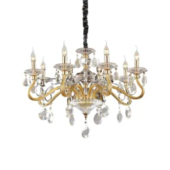 Lampa wisząca NEGRESCO SP8 kol. złoty (087764) Ideal Lux - żyrandol
