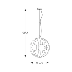 Lampa wisząca NELA 40 cm czarno-złota (1137) - Zuma Line