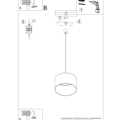 Lampa wisząca NEVIA marmur (SL.1850) - Sollux Lighting
