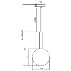 Lampa wisząca NIKO BLACK Ø 20 (ML0329) - Milagro