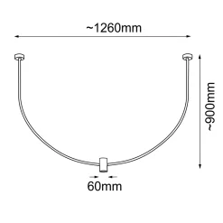Lampa wisząca no. C - Czarna (1260 mm) (5089) - Shilo
