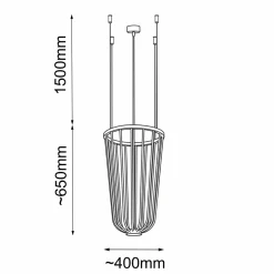 Lampa wisząca no. moon I Z - Czarna (400 mm) (5147) - Shilo