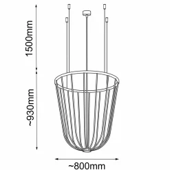 Lampa wisząca no. moon O Z - Czarna (800 mm) (5143) - Shilo