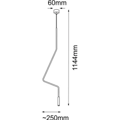 Lampa wisząca no. Vi 1 - Czarna (1144 mm) (5139) - Shilo