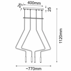 Lampa wisząca no. Vi 4 - Czarna (1120 mm) (5141) - Shilo