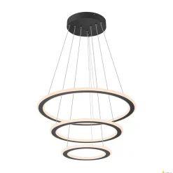 Lampa wisząca ONE FLAT triple DALI 2, Touch, czarna (1007701) - SLV