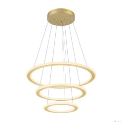 Lampa wisząca ONE FLAT triple DALI 2, Touch, mosiądz (1007703) - SLV