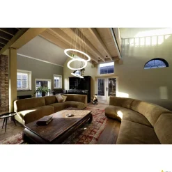 Lampa wisząca ONE FLAT triple DALI 2, Touch, mosiądz (1007703) - SLV