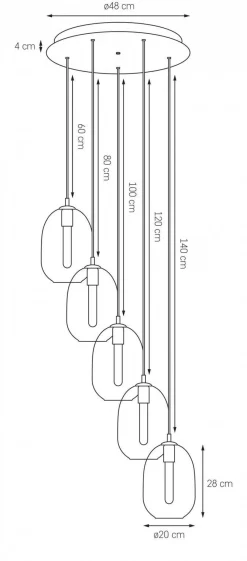 Lampa wisząca ONYX 5 (10893508) - Kaspa