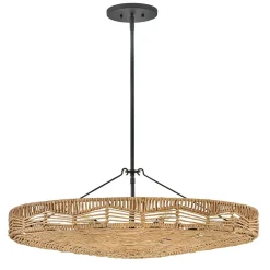 Lampa wisząca Ophelia - 6 źródeł światła - Czarny, karmelowy beż (QN-OPHELIA-6P-BK-CAM) - Quintiesse