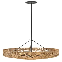 Lampa wisząca Ophelia - 6 źródeł światła - Czarny, karmelowy beż (QN-OPHELIA-6P-BK-CAM) - Quintiesse