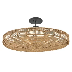 Lampa wisząca Ophelia - 6 źródeł światła - Czarny, karmelowy beż (QN-OPHELIA-6P-BK-CAM) - Quintiesse