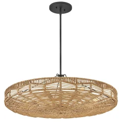 Lampa wisząca Ophelia - 6 źródeł światła - Czarny, karmelowy beż (QN-OPHELIA-6P-BK-CAM) - Quintiesse