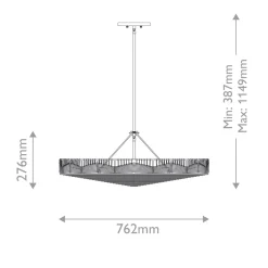 Lampa wisząca Ophelia - 6 źródeł światła - Czarny, karmelowy beż (QN-OPHELIA-6P-BK-CAM) - Quintiesse