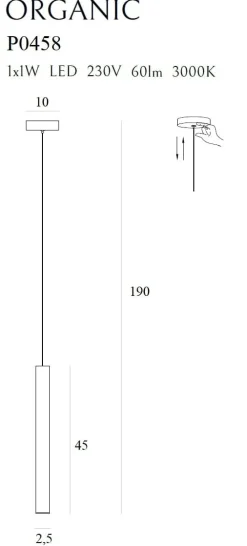Lampa wisząca ORGANIC miedź szczotkowana (P0458) - Maxlight