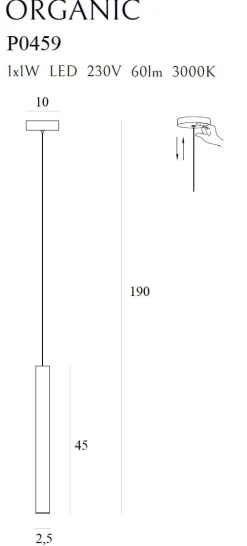 Lampa wisząca ORGANIC złoto szczotkowane (P0459) - Maxlight