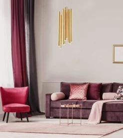 Lampa wisząca ORGANIC złoto szczotkowane (P0524D) - MAXLIGHT