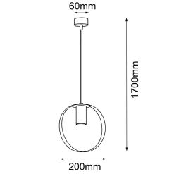 Lampa wisząca Ortiga 1 - Platyna mat (200 mm) (5043) - Shilo