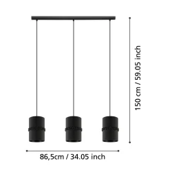 Lampa wisząca PARAGUAIO czarna (390034) - EGLO