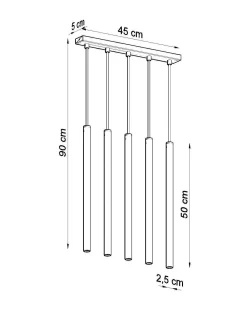 Lampa wisząca PASTELO 5 biała (SL.0468) - Sollux