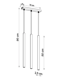 Lampa wisząca PASTELO 3 czarna (SL.0470) - Sollux