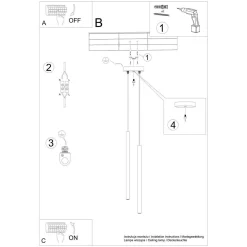 Lampa wisząca PASTELO 2 złota (SL.1305) - Sollux Lighting