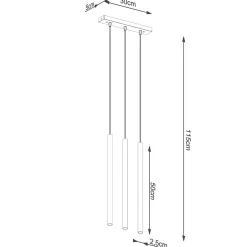 Lampa wisząca PASTELO 3L złota (SL.1171) - Sollux Lighting