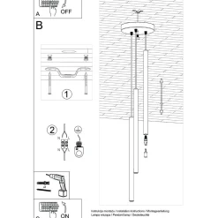 Lampa wisząca PASTELO 3P beżowa (SL.1515) - Sollux Lighting
