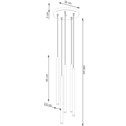 Lampa wisząca PASTELO 5P beżowa (SL.1516) - Sollux Lighting