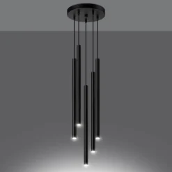 Lampa wisząca PASTELO 5P czarna (SL.1176) - Sollux Lighting