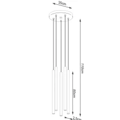 Lampa wisząca PASTELO 5P czarna (SL.1176) - Sollux Lighting