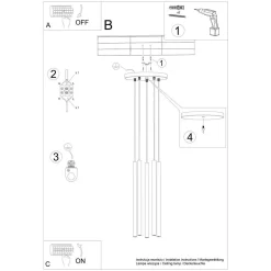 Lampa wisząca PASTELO 5P czarna (SL.1176) - Sollux Lighting