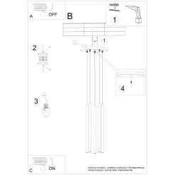 Lampa wisząca PASTELO 5P zielona oliwka (SL.1522) - Sollux Lighting