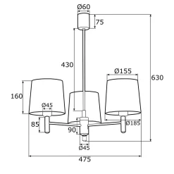 Lampa wisząca PONTE (1484) - ARGON