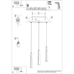 Lampa wisząca PRYSM 3L czarna (SL.1402) - Sollux Lighting