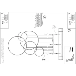 Lampa wisząca RIO 5 55/55/78/110/110 czarna LED 4000K (TH.544) - Thoro Lighting