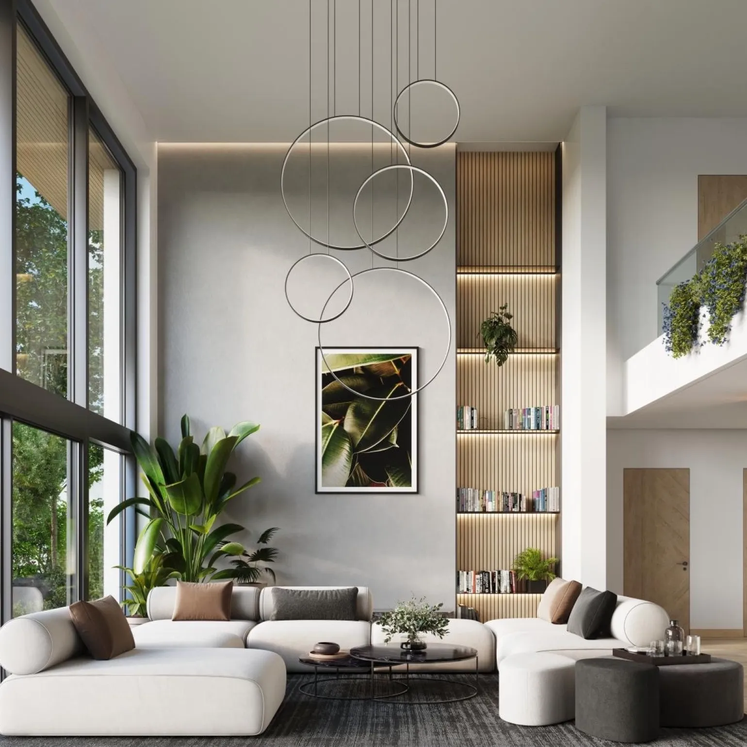 Lampa wisząca RIO 5 55/55/78/110/110 czarna LED 4000K (TH.544) - Thoro Lighting