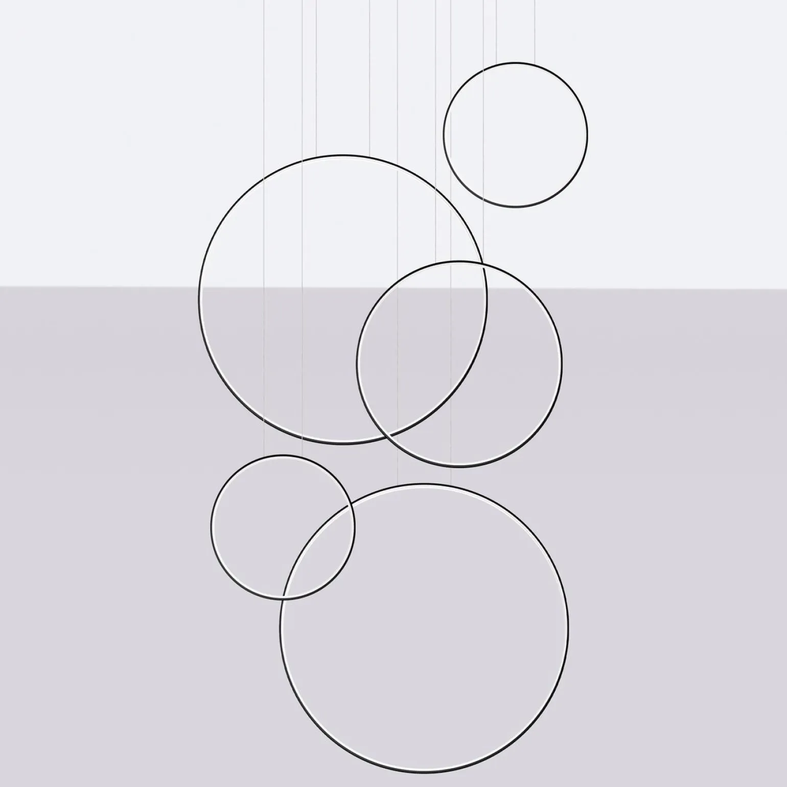 Lampa wisząca RIO 5 55/55/78/110/110 czarna LED 4000K (TH.544) - Thoro Lighting